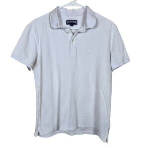 Vilebrequin Terry Polo White Short Sleeve Men's Large Preppy Beach Designer